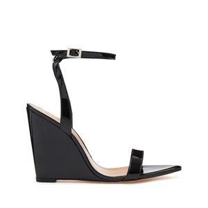 Schutz Women's Raquel Open Toe Ankle Strap Patent Wedge Sandal